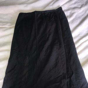 Black Cotton Slit skirt
